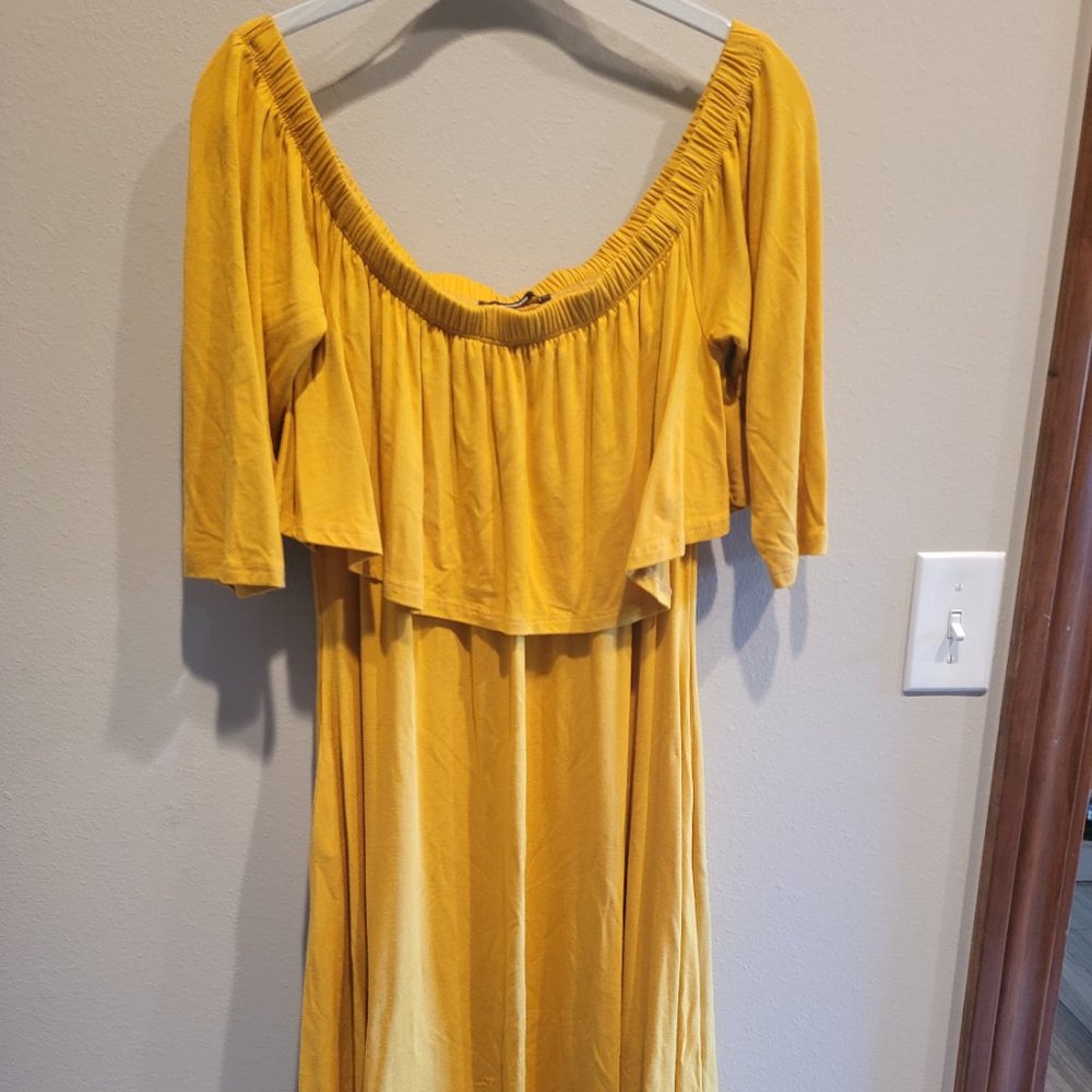 Mustard Ruffle short dress